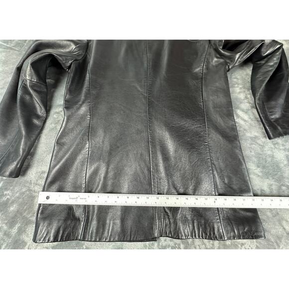 Nine West Womens Leather Jacket Size Large supple exquisite Y2K style car coat - Picture 10 of 16
